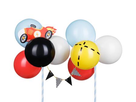 Car Racing Kuchengirlande mit Luftballons